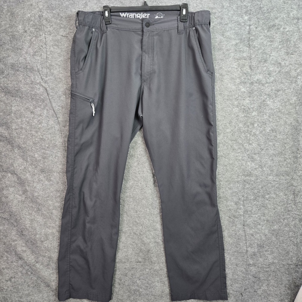 Wrangler Outdoor Pants Mens 38x32 Gray Lightweight Zipper Side Pocket